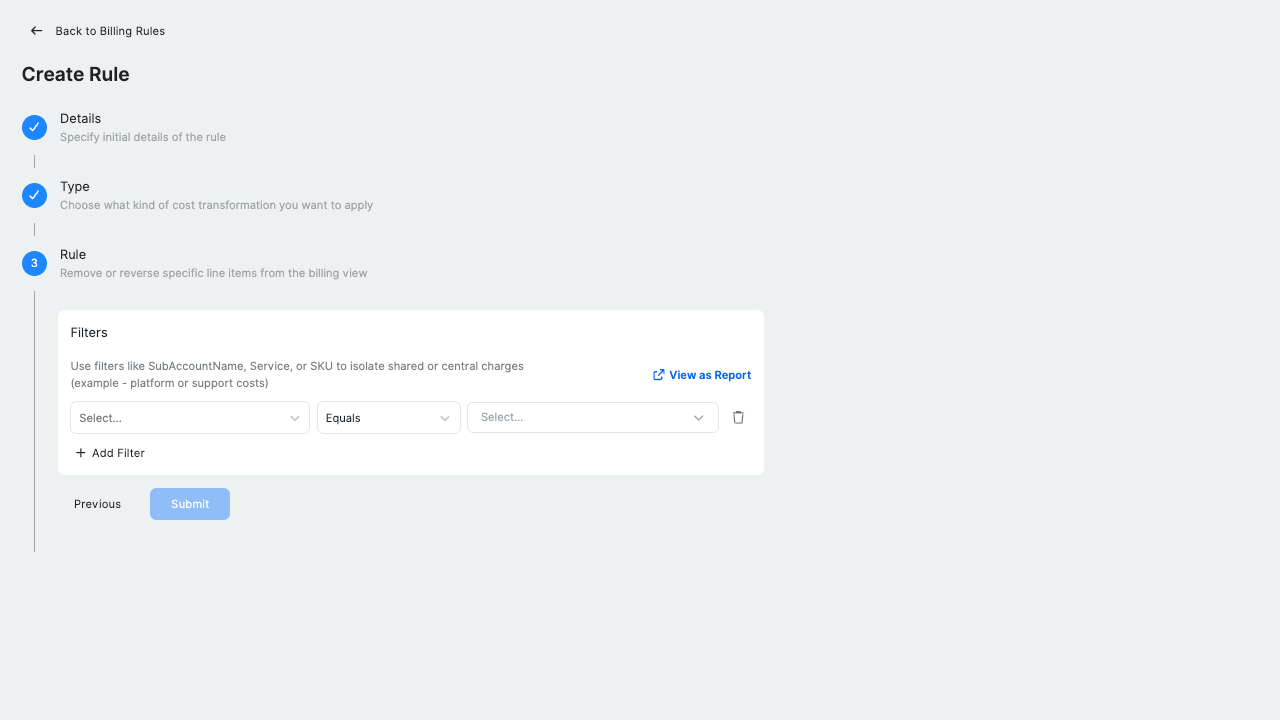 Back out line item rule