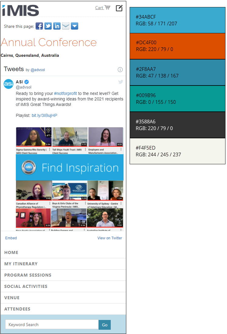 Viewing the Austin mobile theme