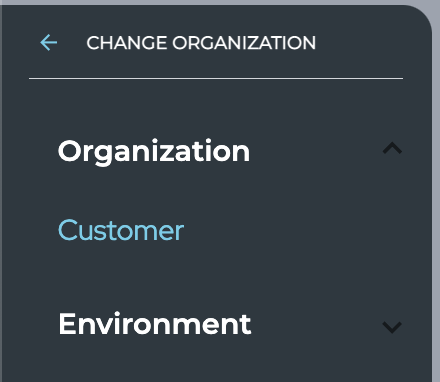 Select the organization to display.