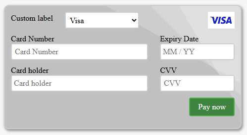 Card form with a custom label.