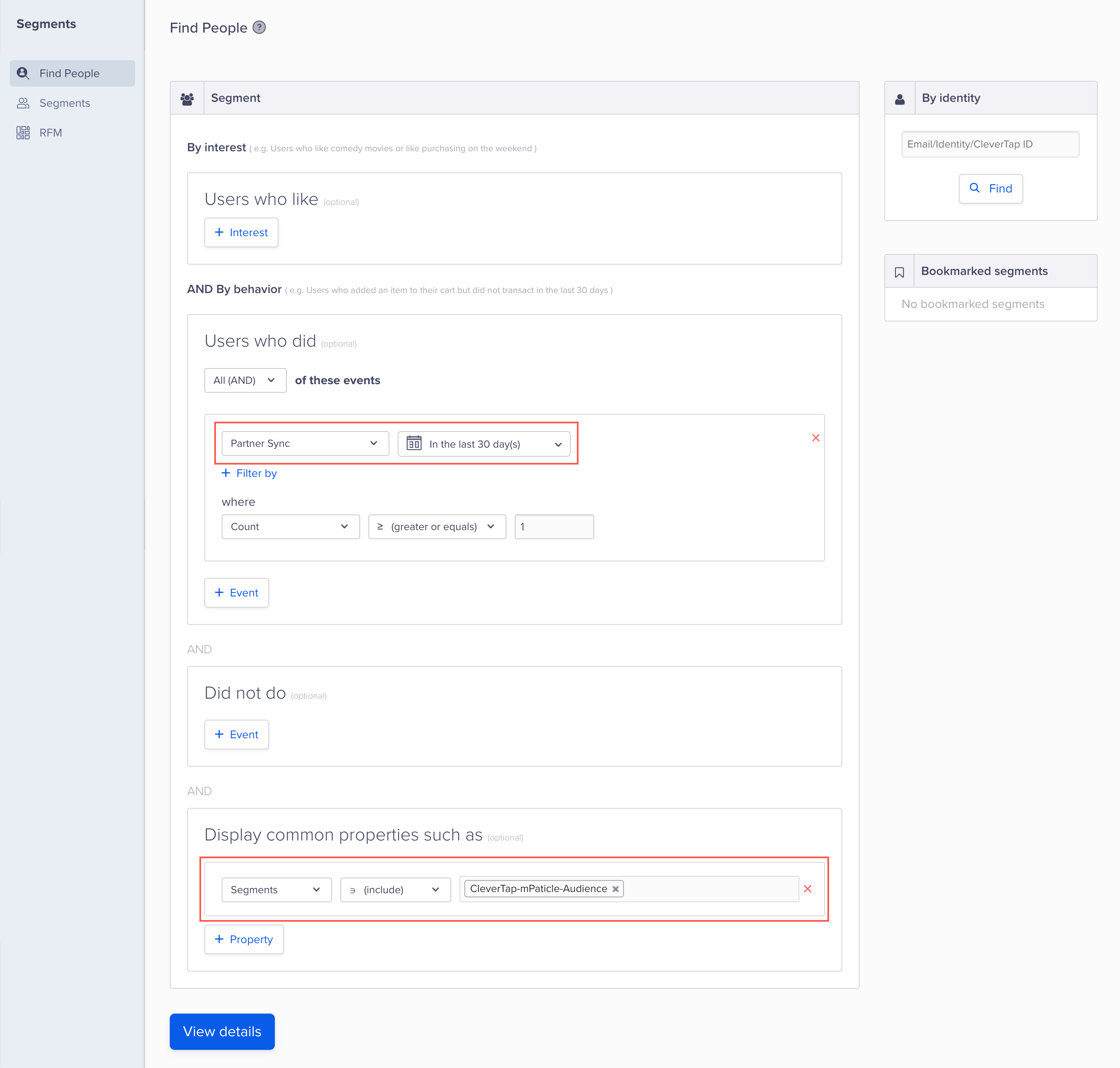 View the Imported Audience from Find People