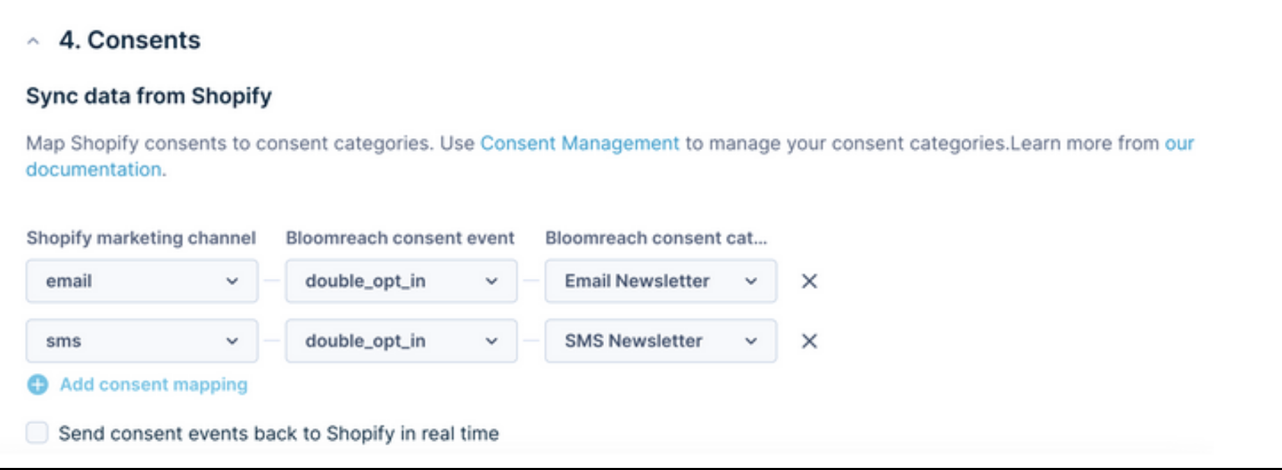 Data hub double opt-in mapping
