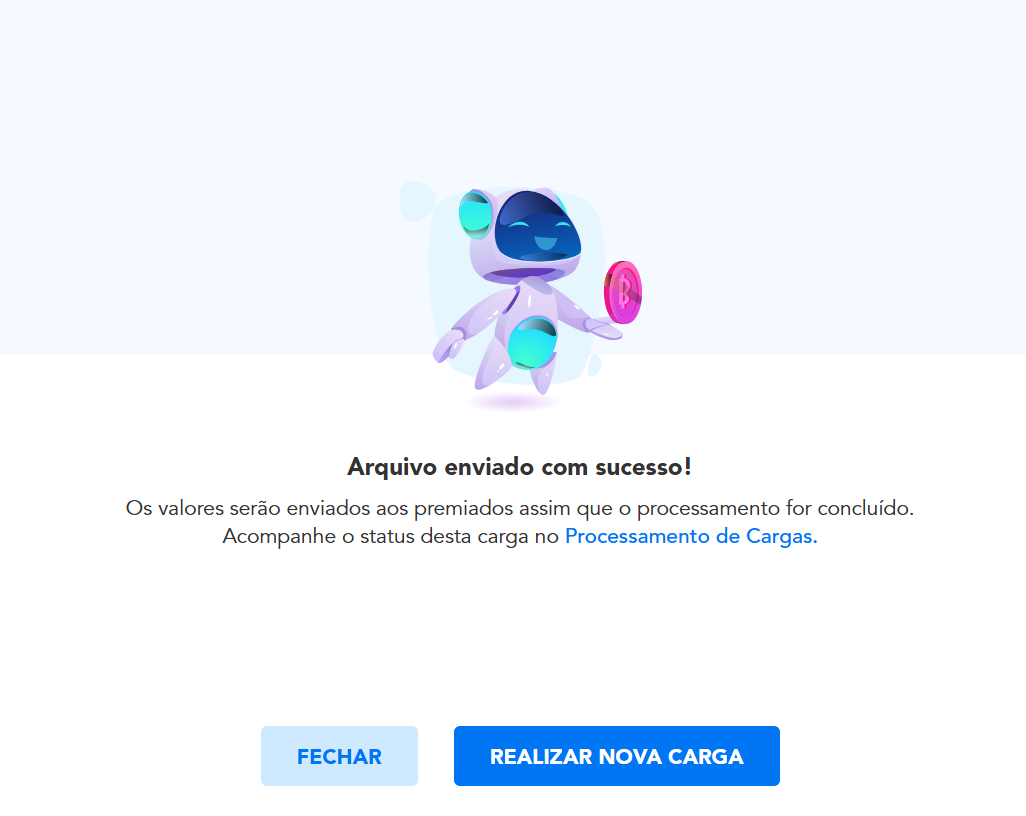 Confirmação do envio do arquivo