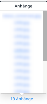 Aufgelistete Anhänge zu einem Ticket