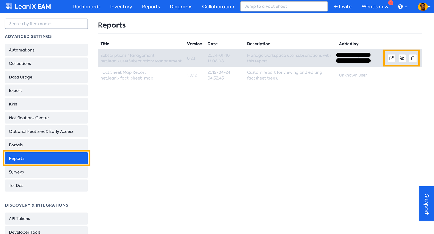Accessing Subscriptions Management Report