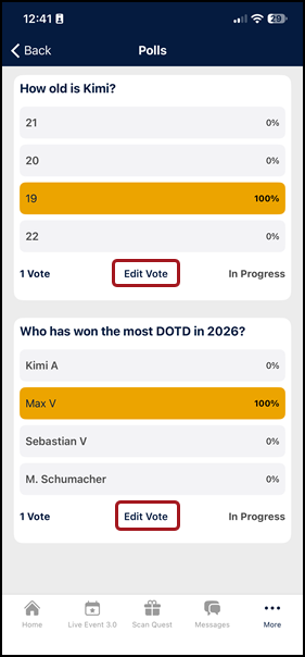 Editing poll result.