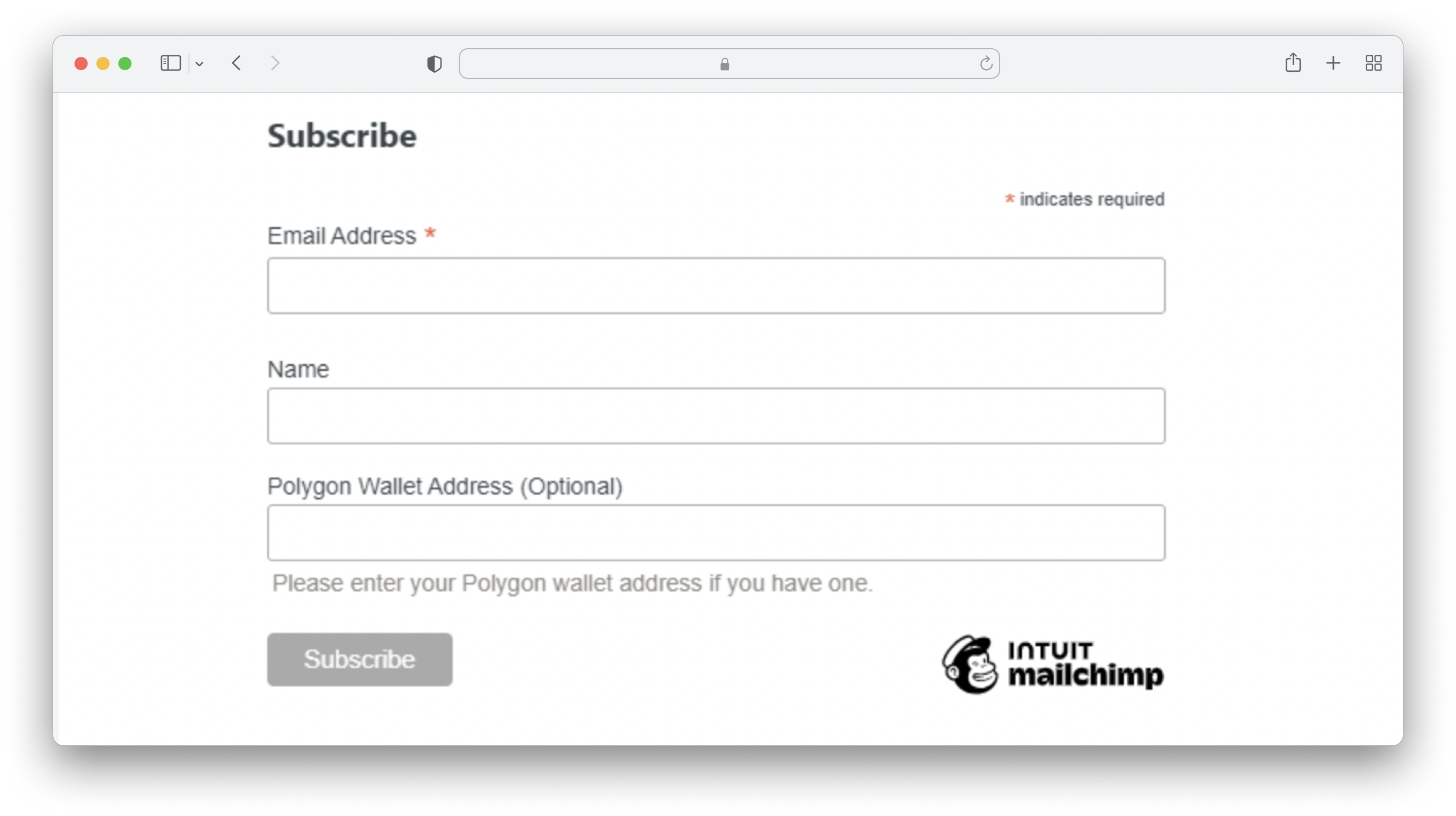 Mailchimp subscription form