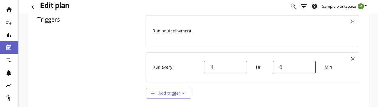 Adding plan triggers