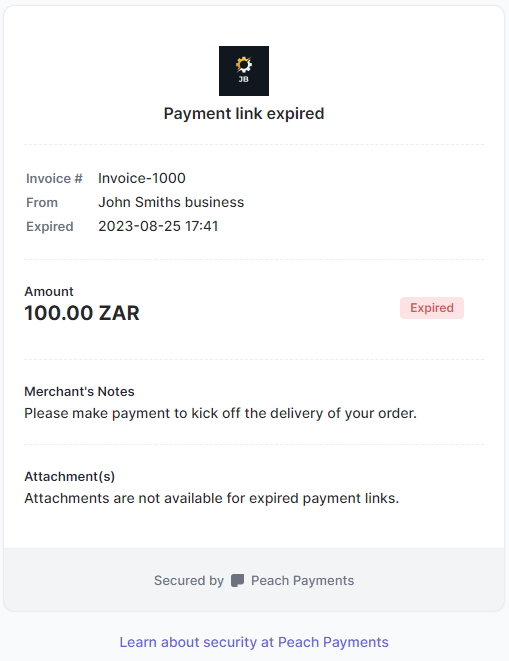 Expired payment link.
