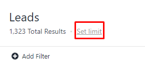 Clicking this will allow you to limit the number of leads that are showing in the Smart View.