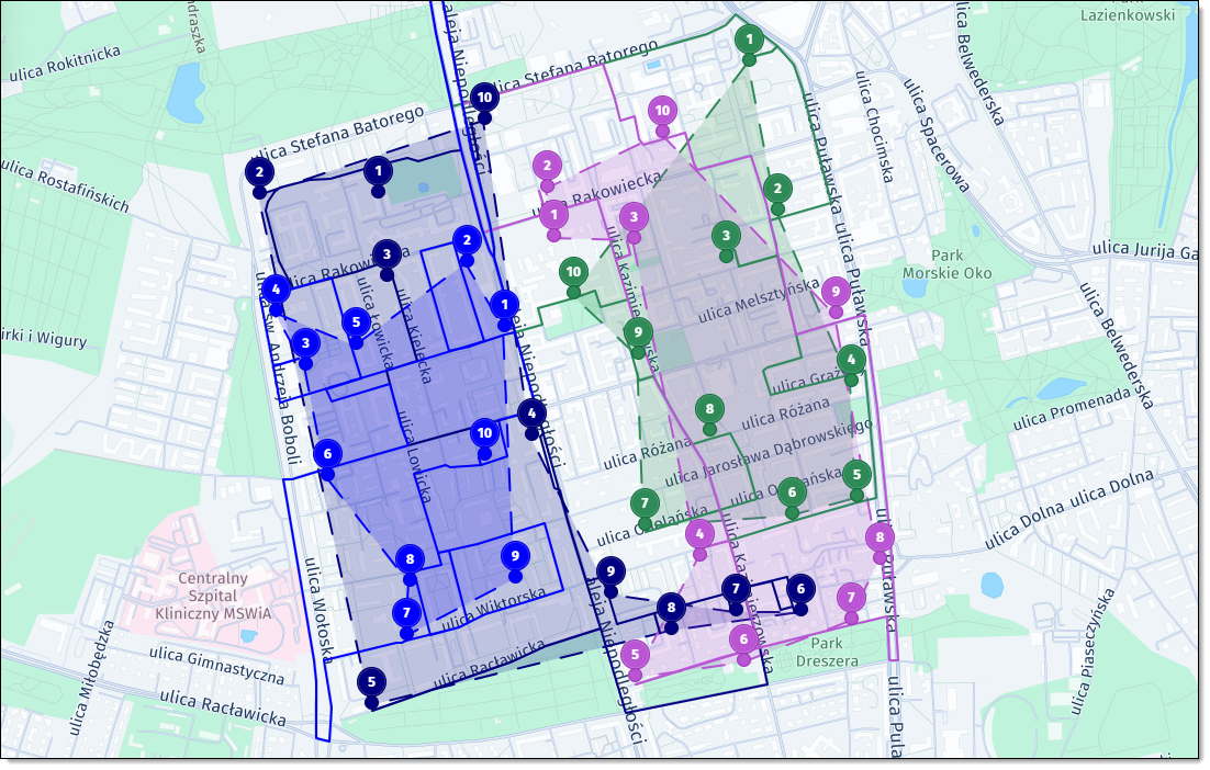Sample solution showing tour overlap