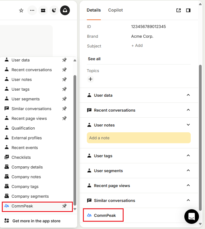 Adding CommPeak app