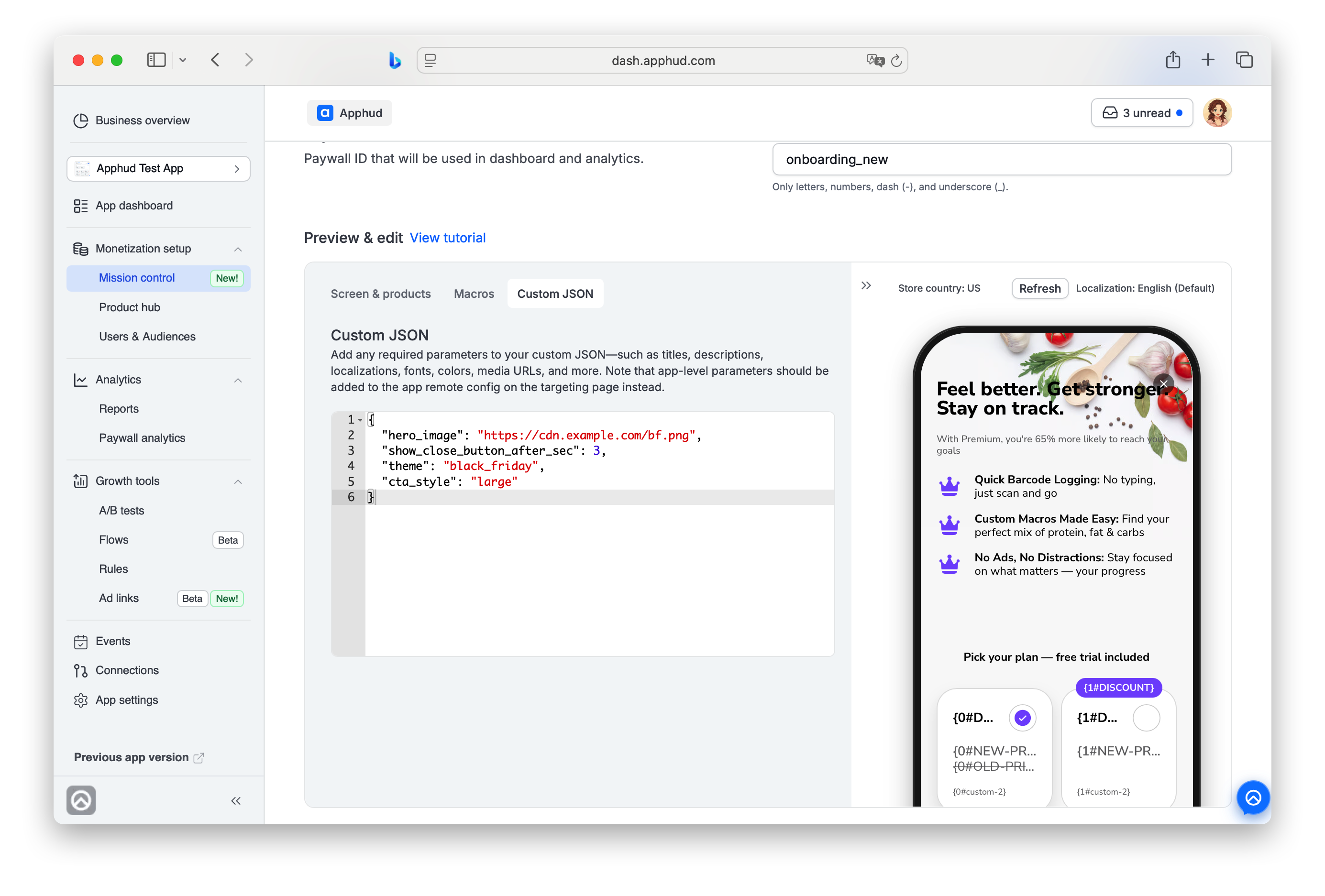 Paywalls - Custom JSON Editing