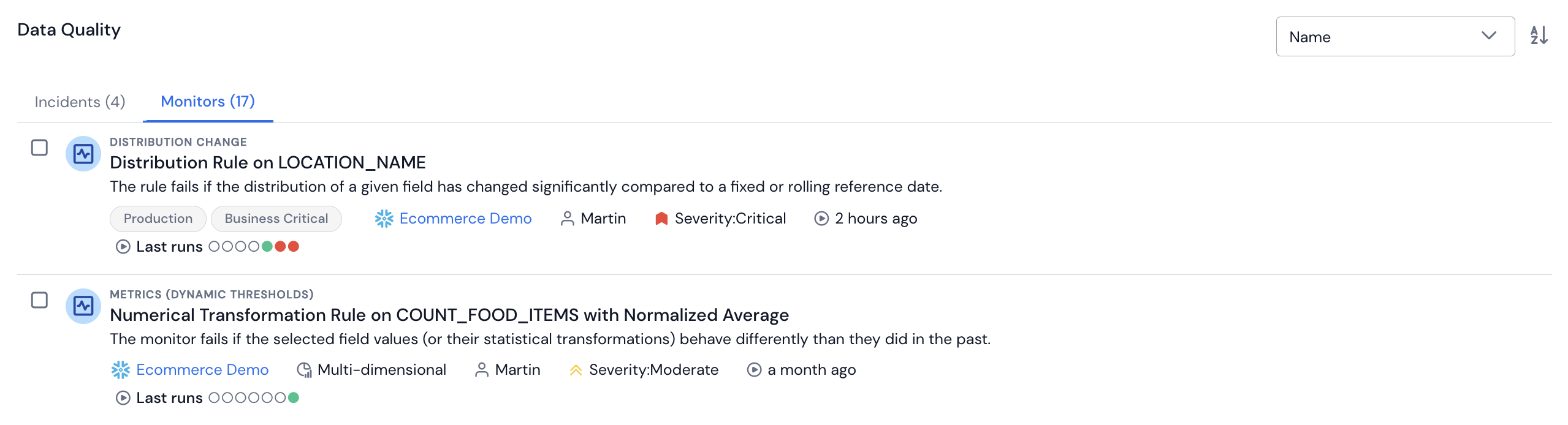 Data Asset Monitors