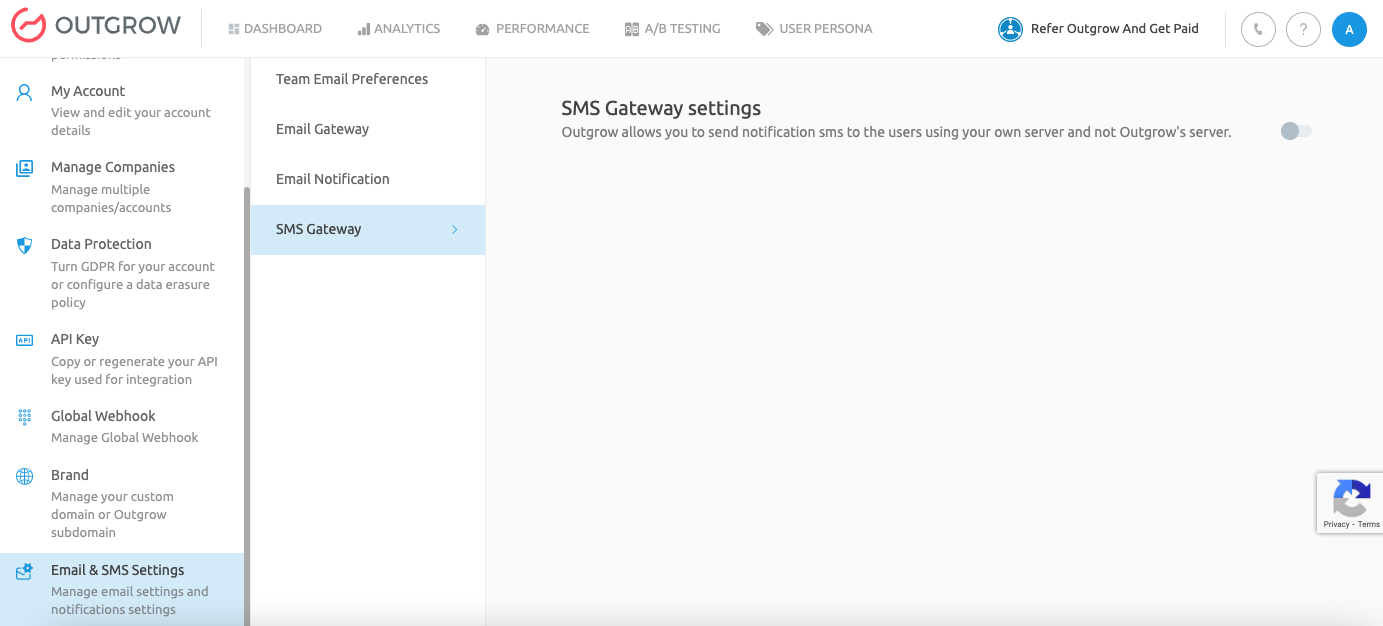 SMS Gateway Settings