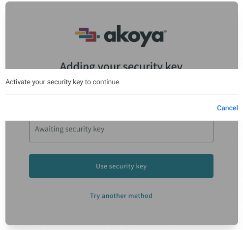 Activate security key