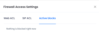 Screenshot of the Active blocks tab