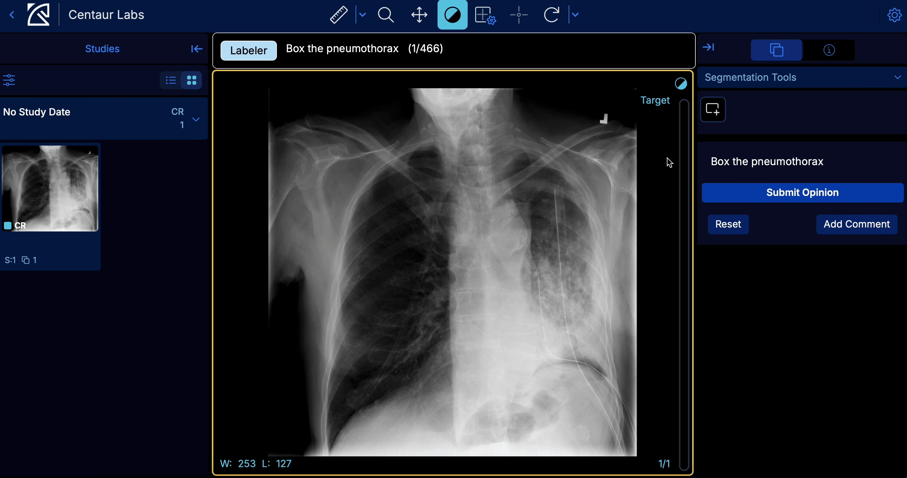 Box segmentation in labeler view