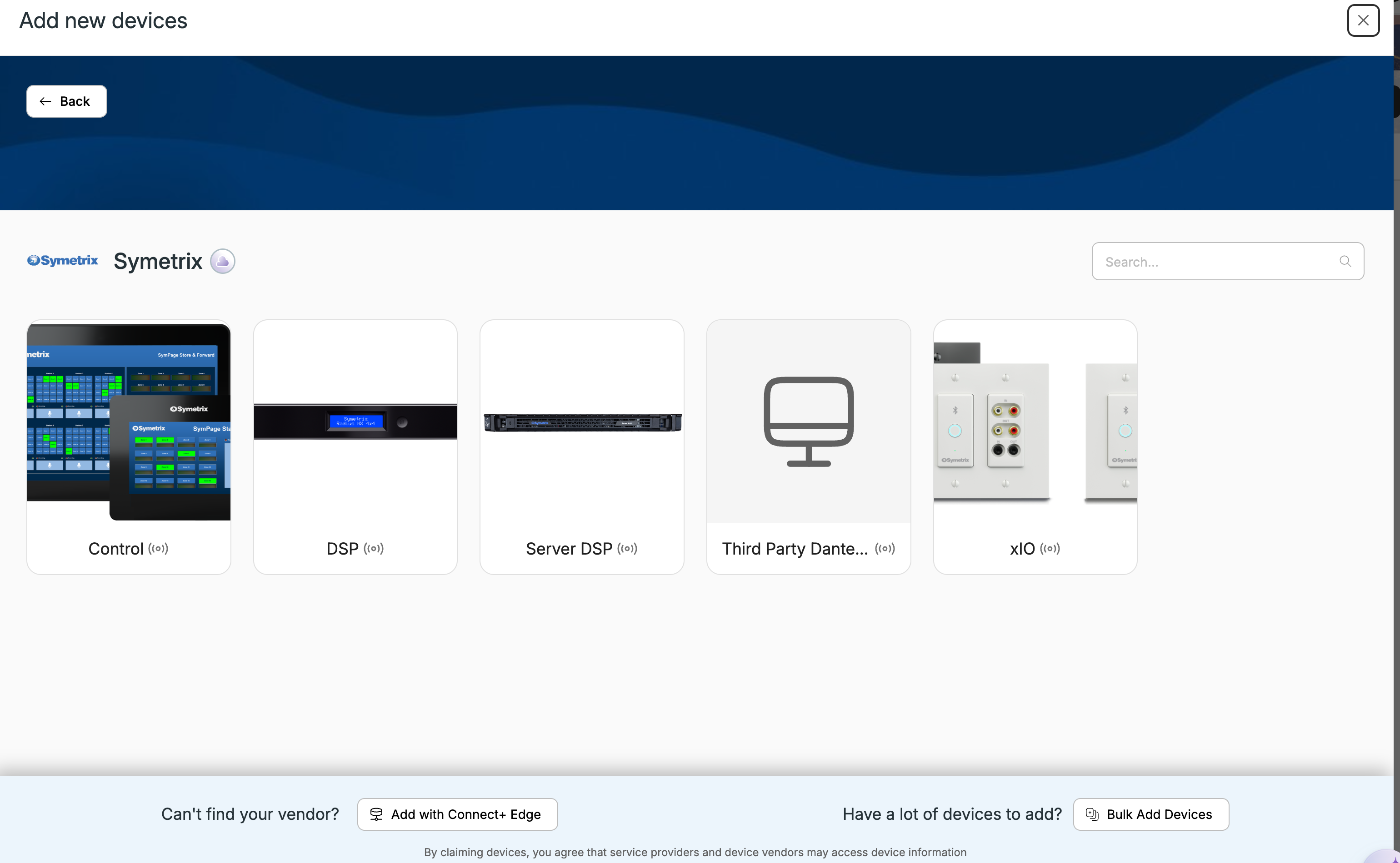 Select the device model.
