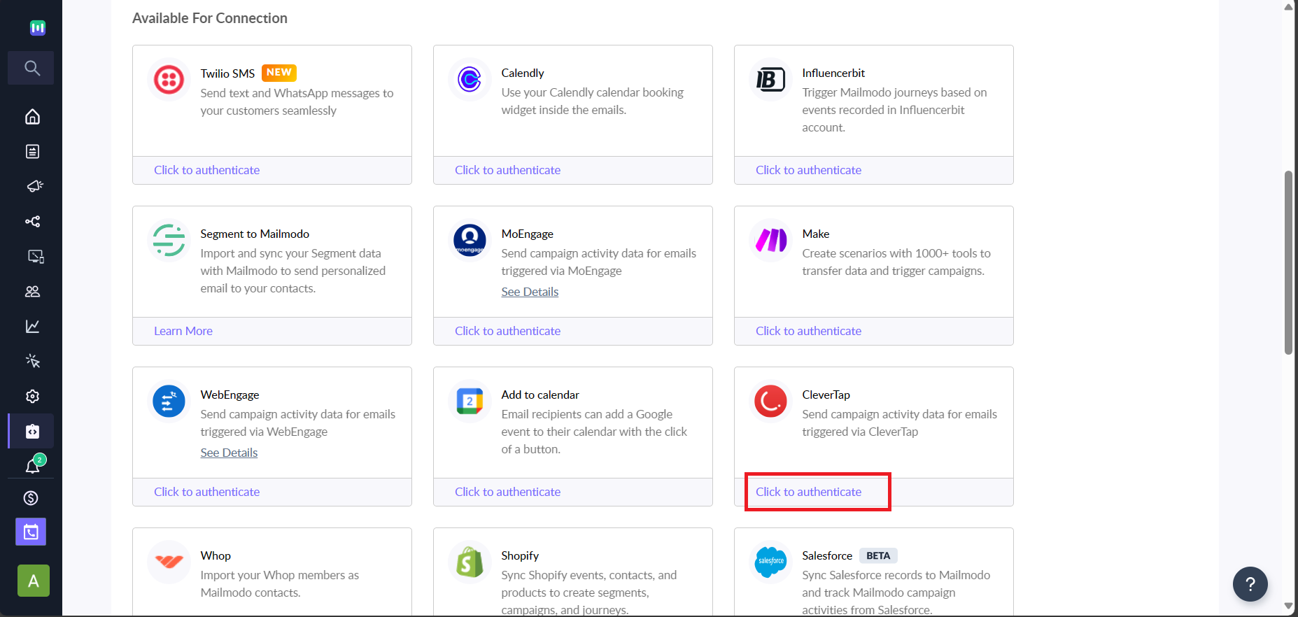 Authenticating CleverTap Integration