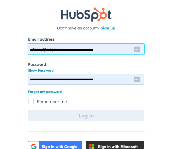 HubSpot account