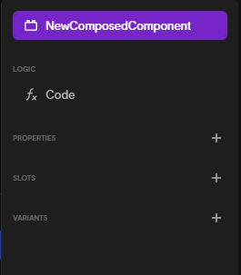 Logic and Slots configuration available on Composed Components