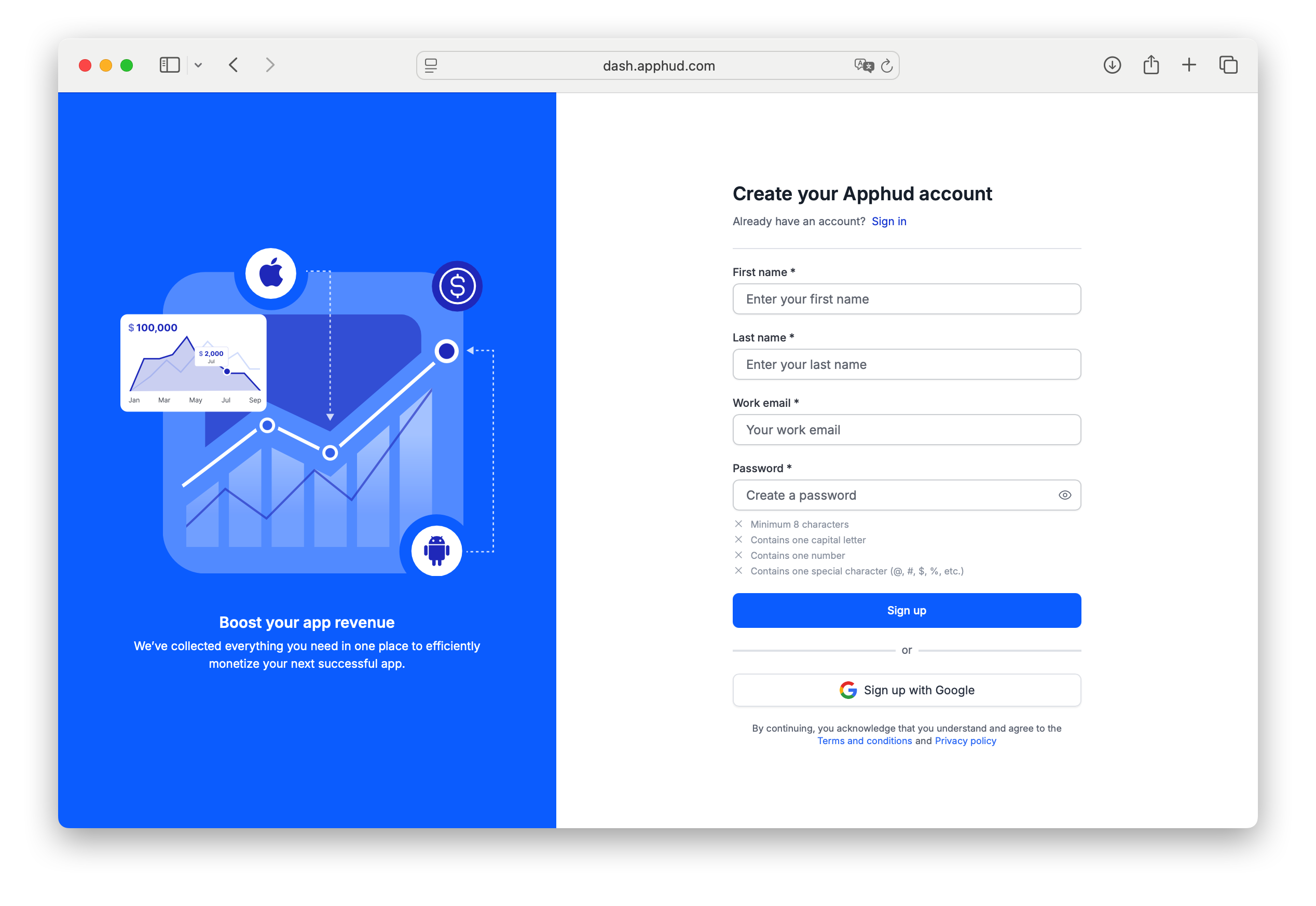 Apphud - New Account Creation