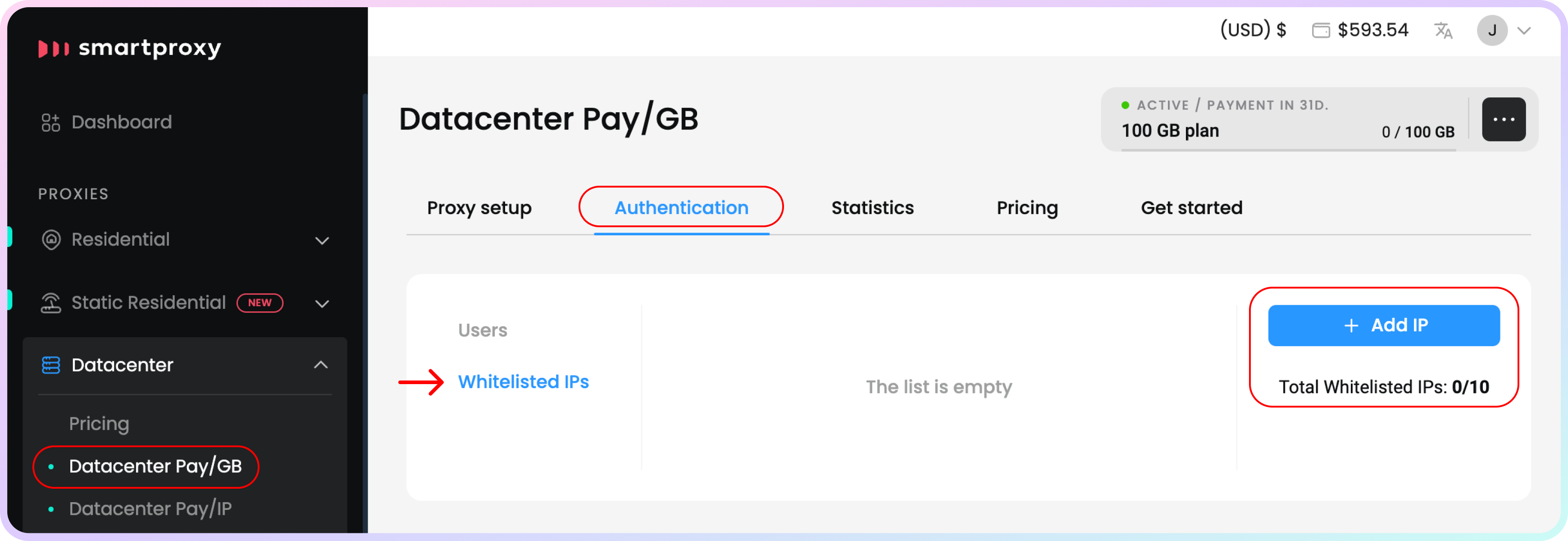 Whitelisting an IP address.