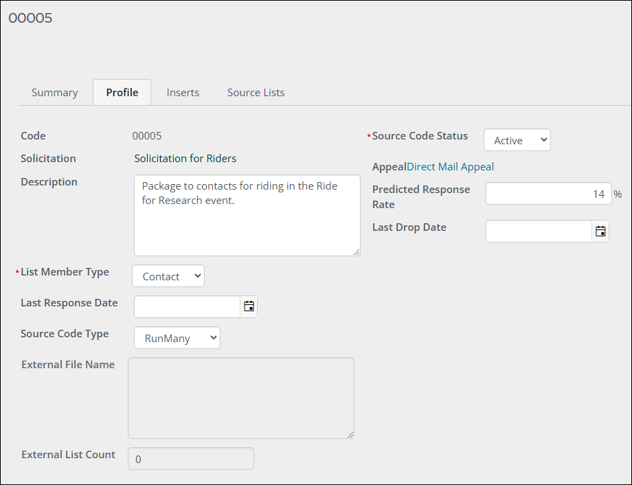 The Profile tab for the Riders source code contains the detailes outlined in step eight.