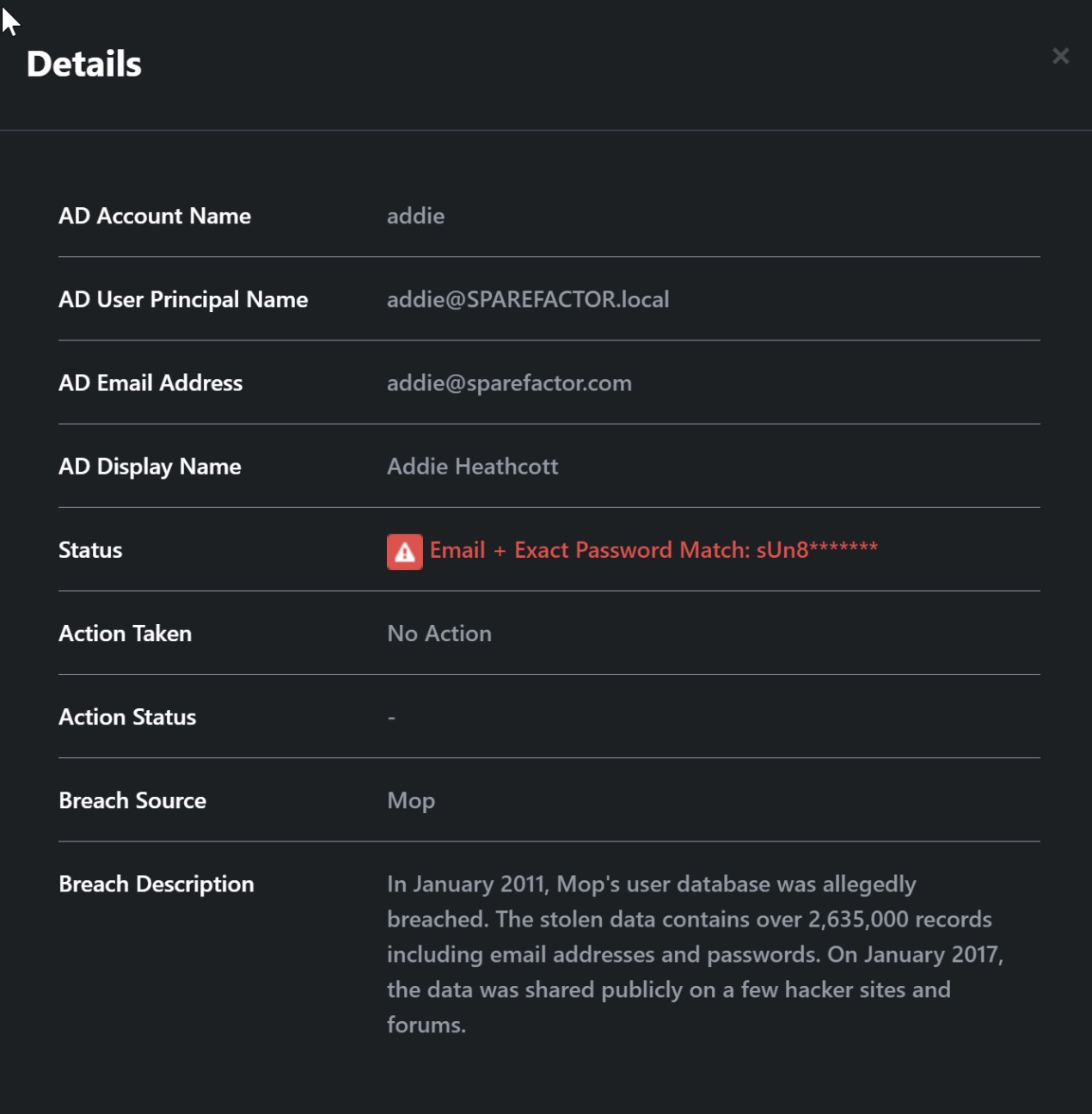 Match Results Screen