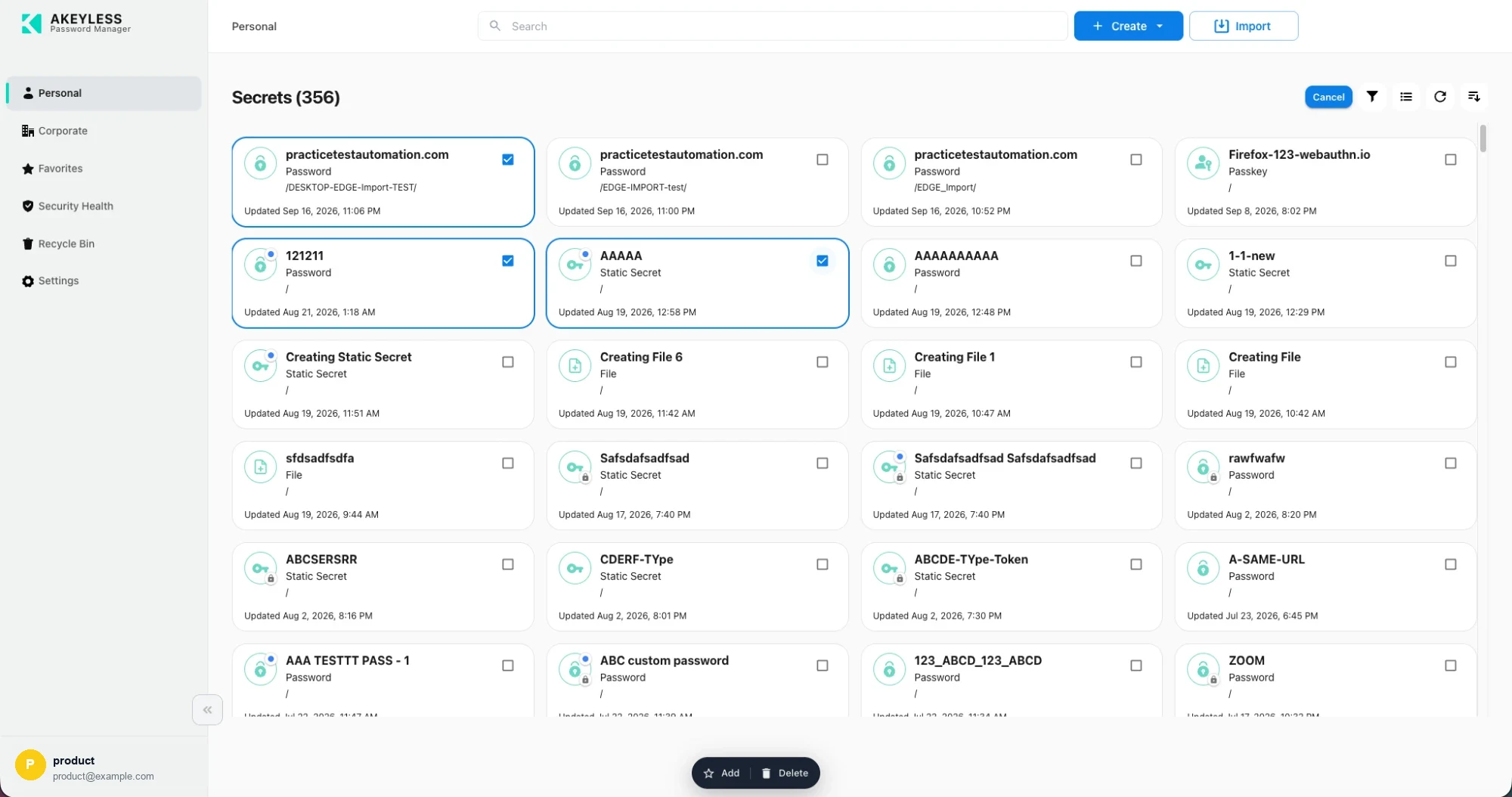 Multi-select with the bulk action bar
