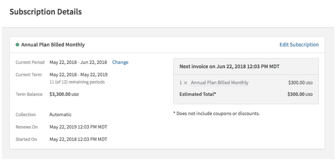 Multiple Billing Period Subscription Term