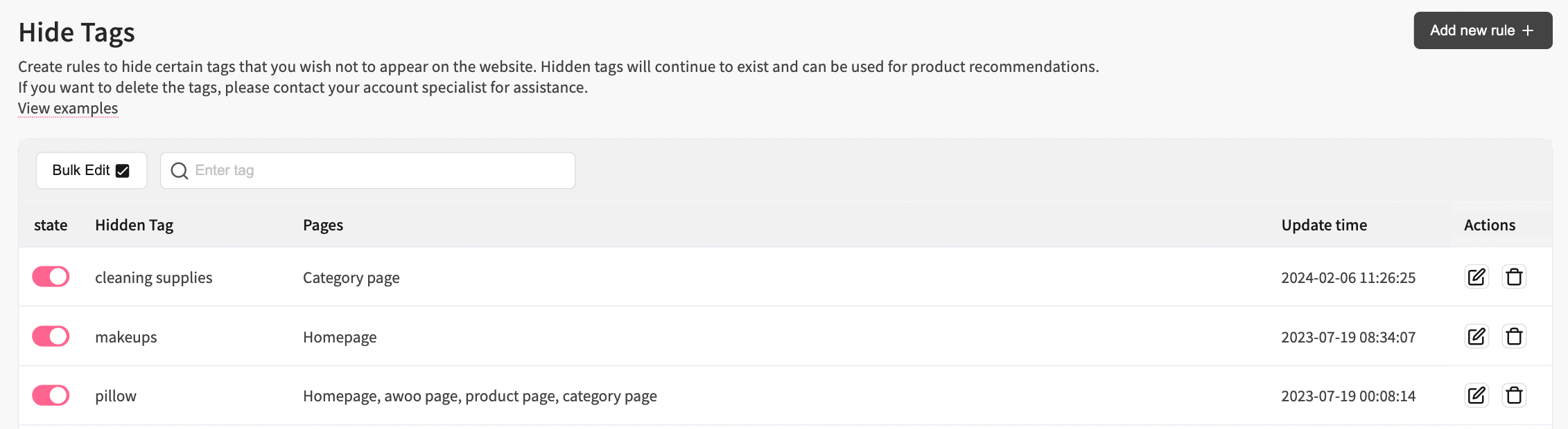 a sample setting of Hide Tags

***

