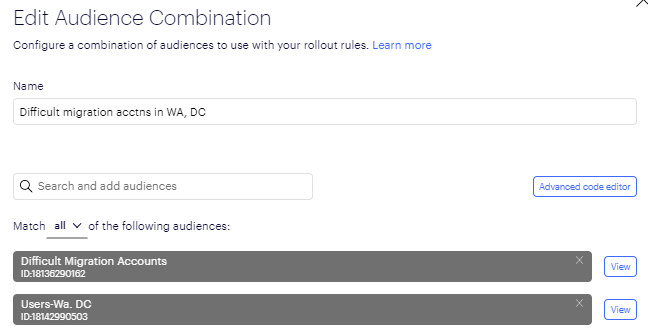 create audience combinations