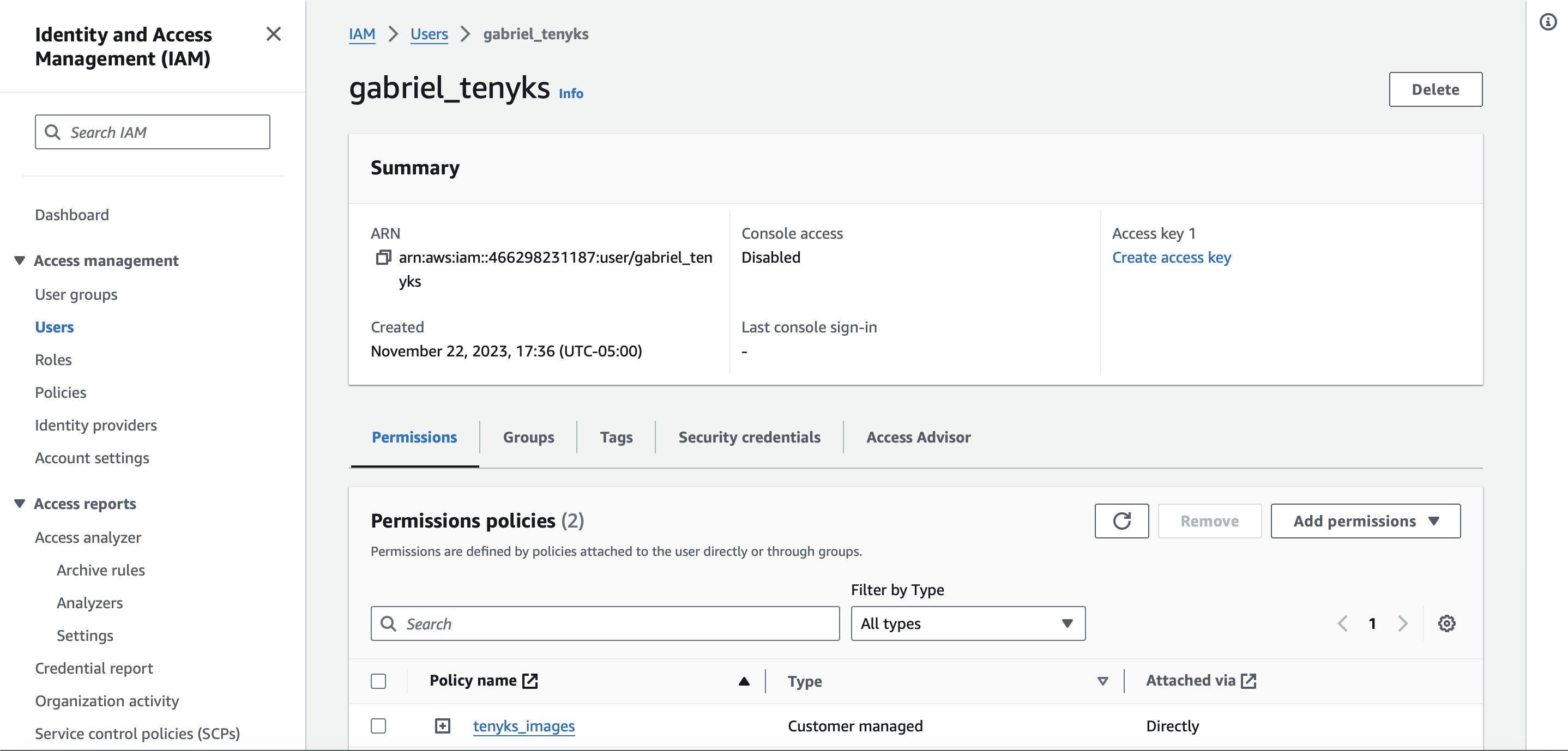 Figure 10. Summary of our recently created User