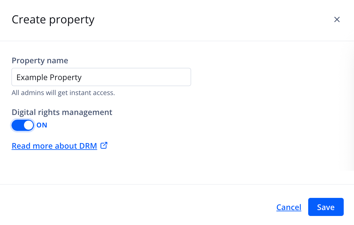 Create property panel