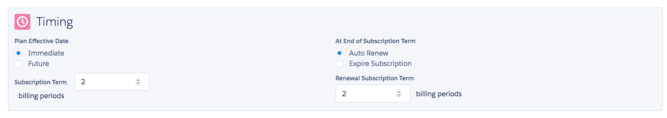 Subscription Creation Interface