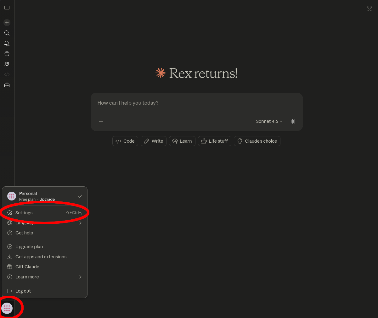 Click your profile icon and select Settings