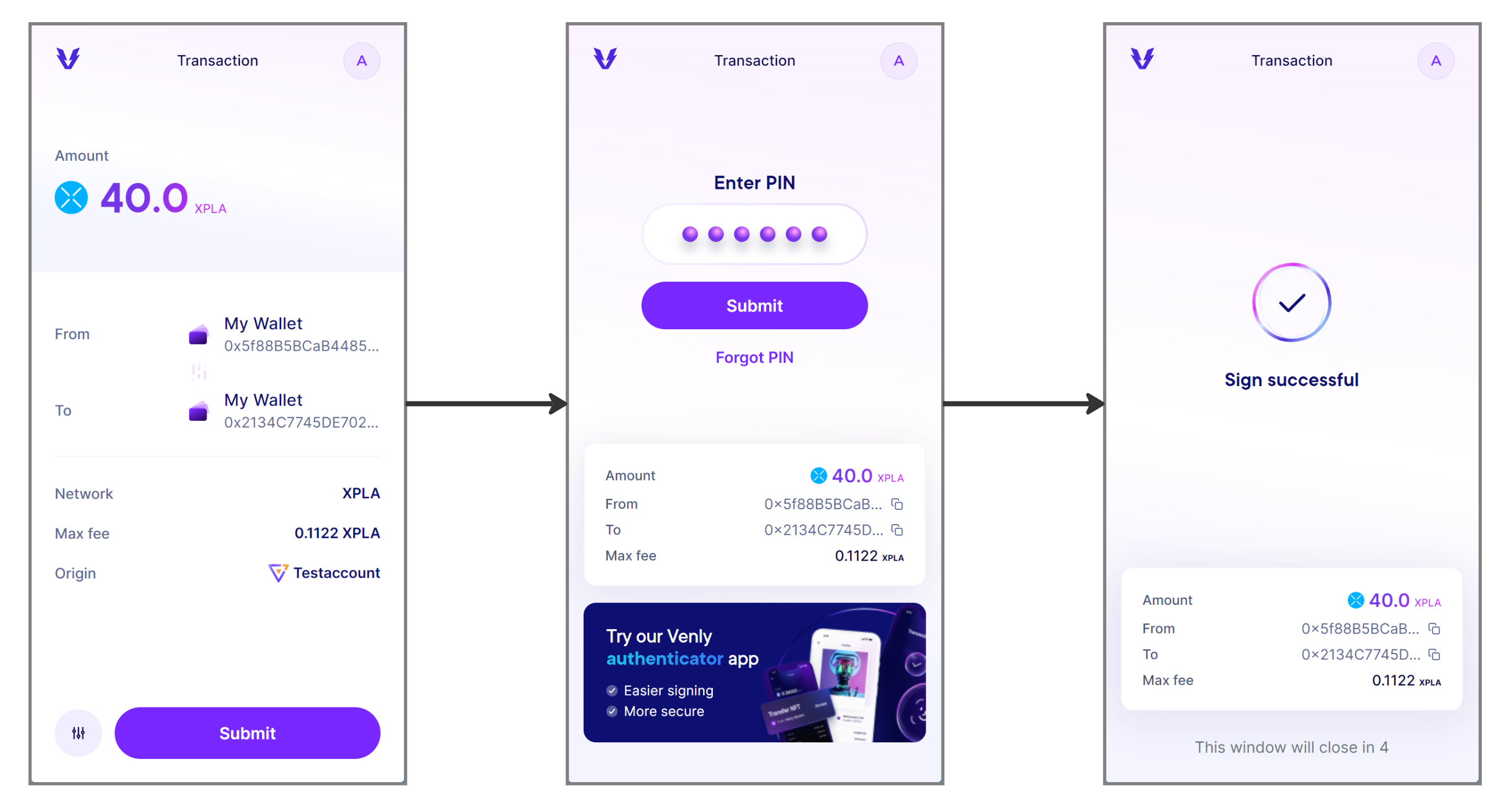 Transferring XPLA native token