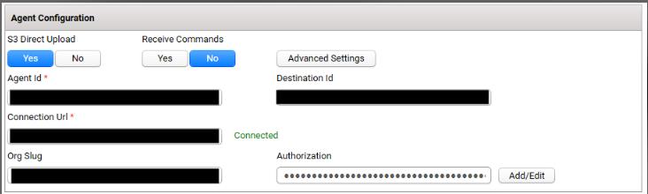 Agent Configuration section