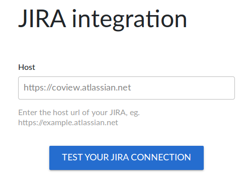 Field for entering your JIRA instance  URL.