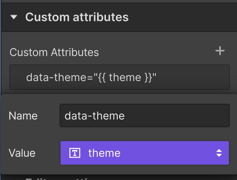 Using data-theme custom attribute