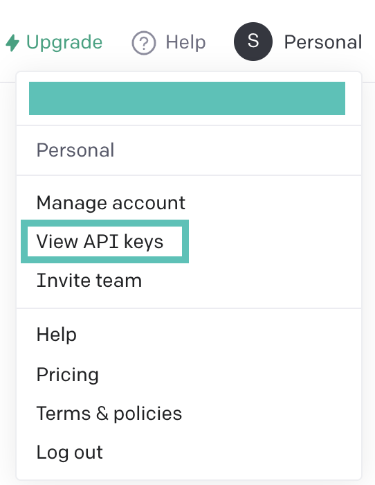 Click View API Keys