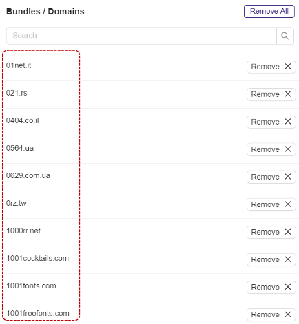 **Displaying Bundles/Domain ID**