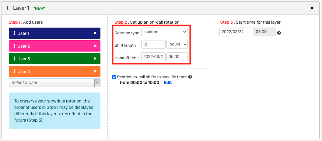 Example 3 rotation configuration