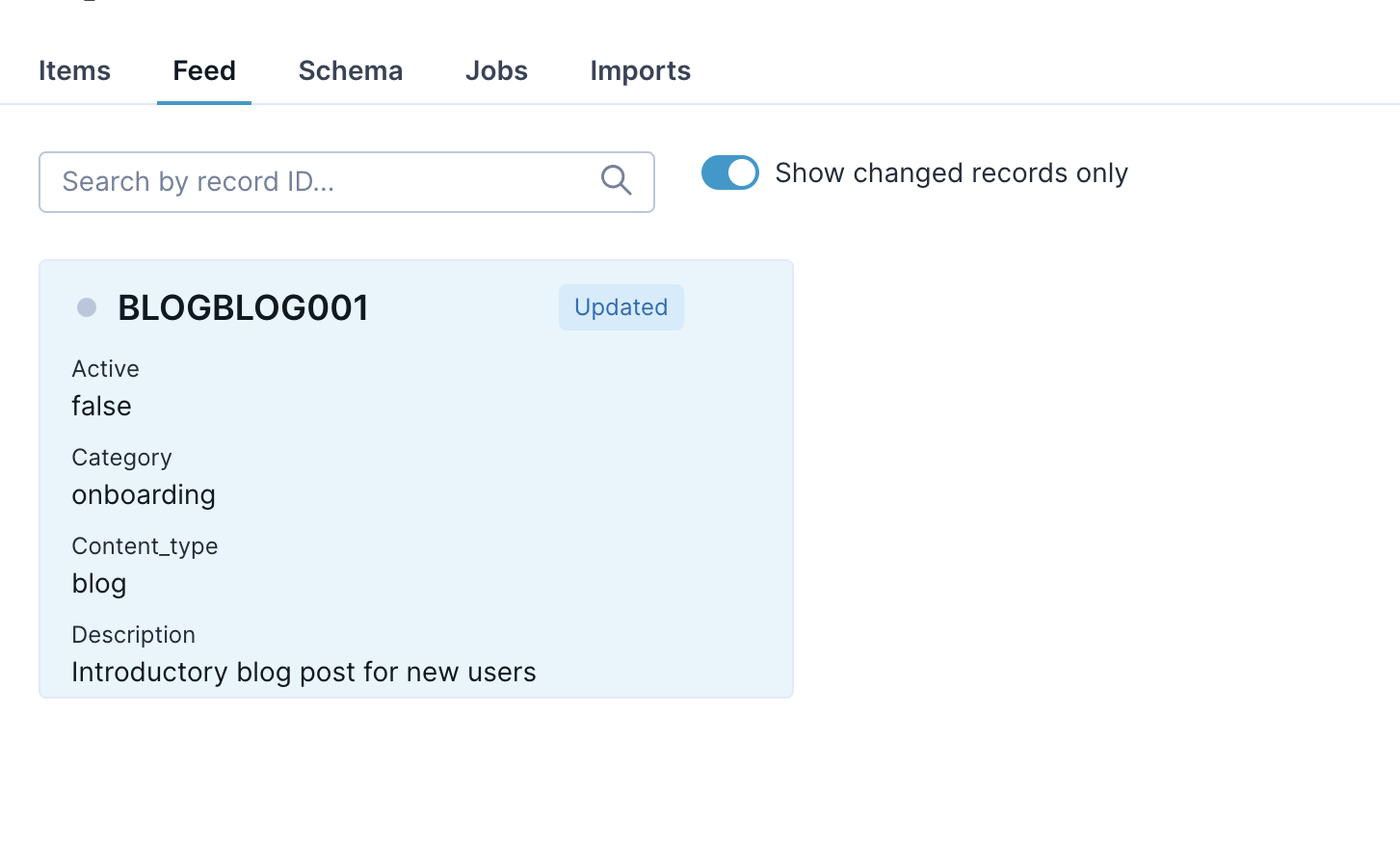 Toggle ON **Show changed records** to display only modified records.
