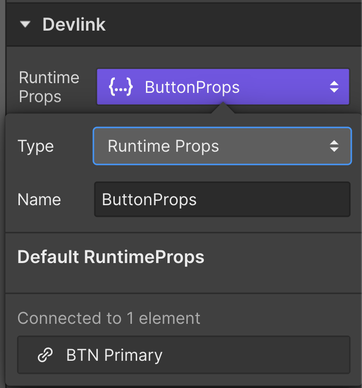 Runtime Props component property