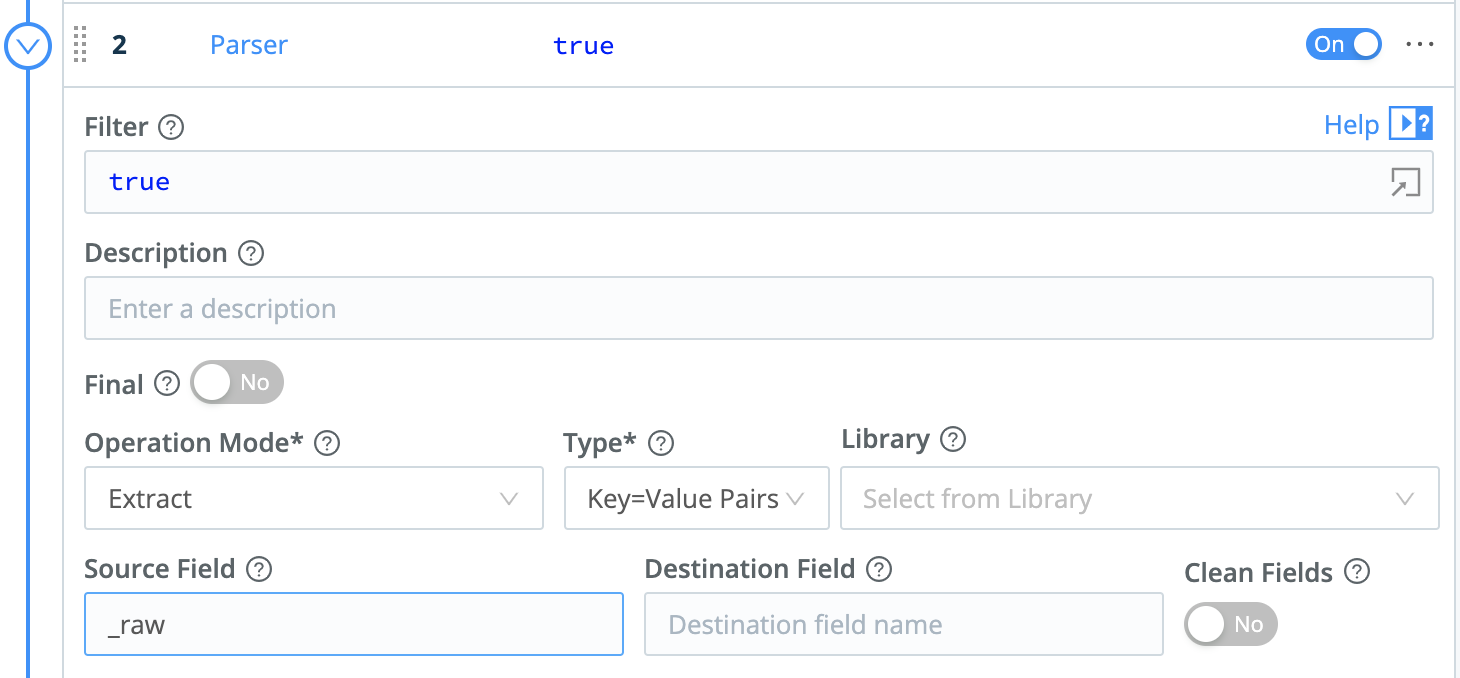 parser-fn-config.png Parser configured to extract K=V pairs from `_raw`