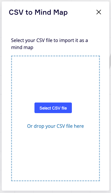 CSV to Mind Map app UI