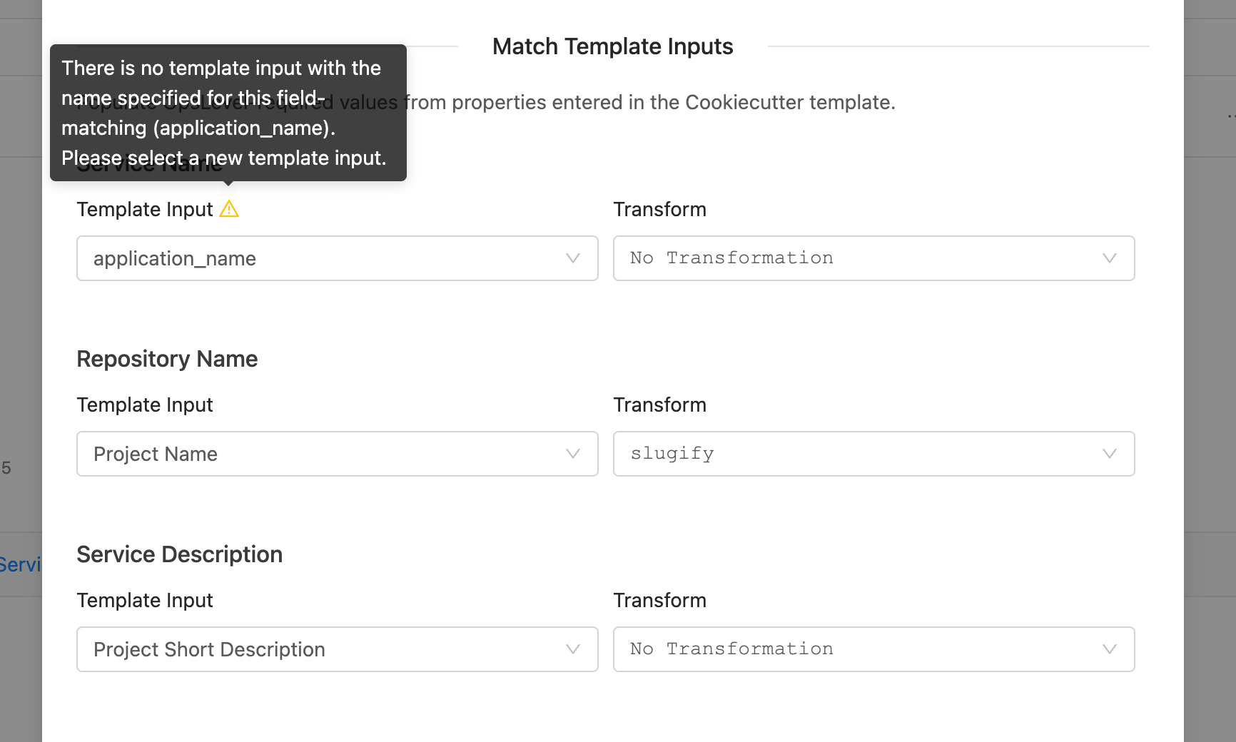 Configuration of OpsLevel catalog values from service template inputs